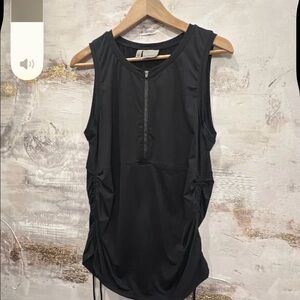 Athleta Zip Front Sleveless Tank Top w Adjustable Side Tie Large